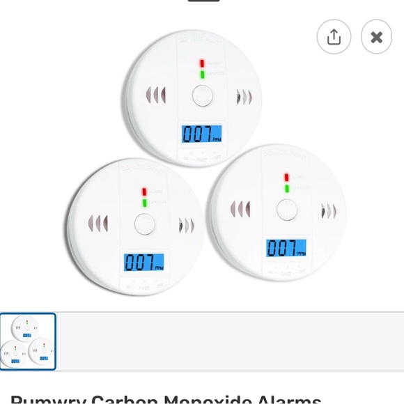 None Other - Battery Operated Carbon Monoxide Detectors set of 3